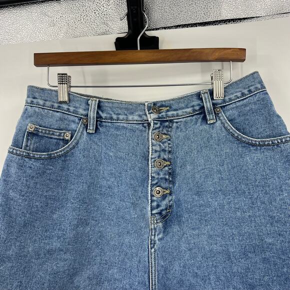 Vintage Route 66 Raw 90's Hem Denim Shorts Button Front High Waist Women 15/16 - Picture 7 of 9